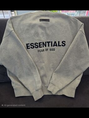 Fear of God ESSENTIALS Light Gray Crewneck Sweatshirt